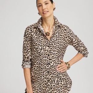 Chico's Animal Print Button-Down Shirt